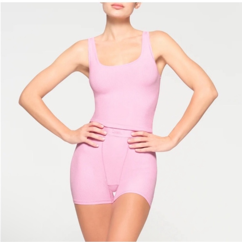 SKIMS Light Pink Ribbed Tank Top - Picture 3 of 6
